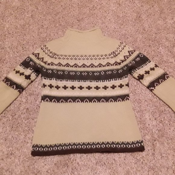 FROST Women's Wool Sweater in Light Lime Green & Brown: Size Small - Picture 1 of 7